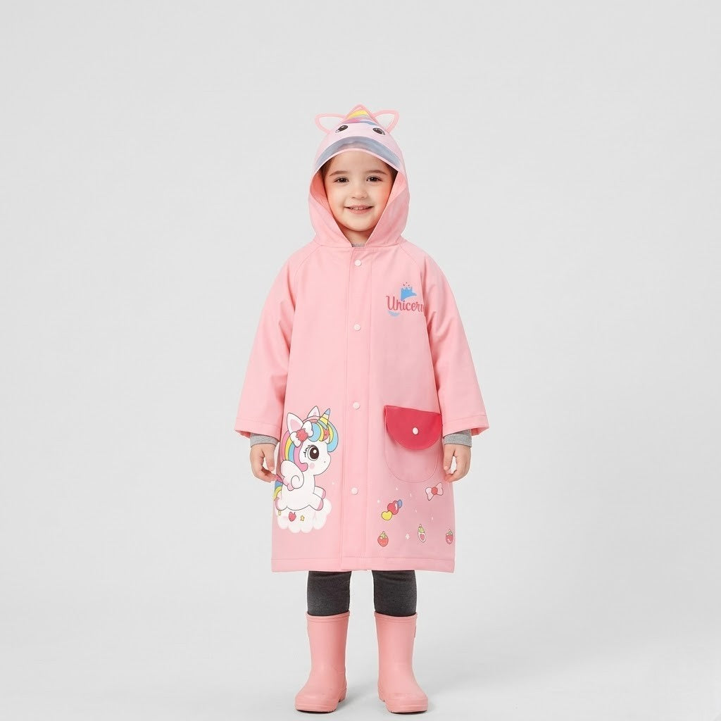 Poncho pluie enfant style féerique