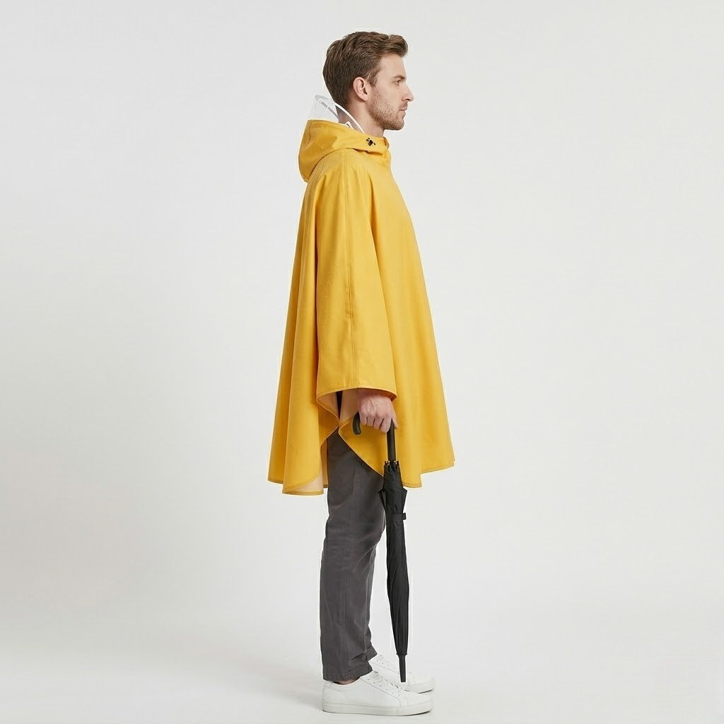 Poncho pluie homme jaune