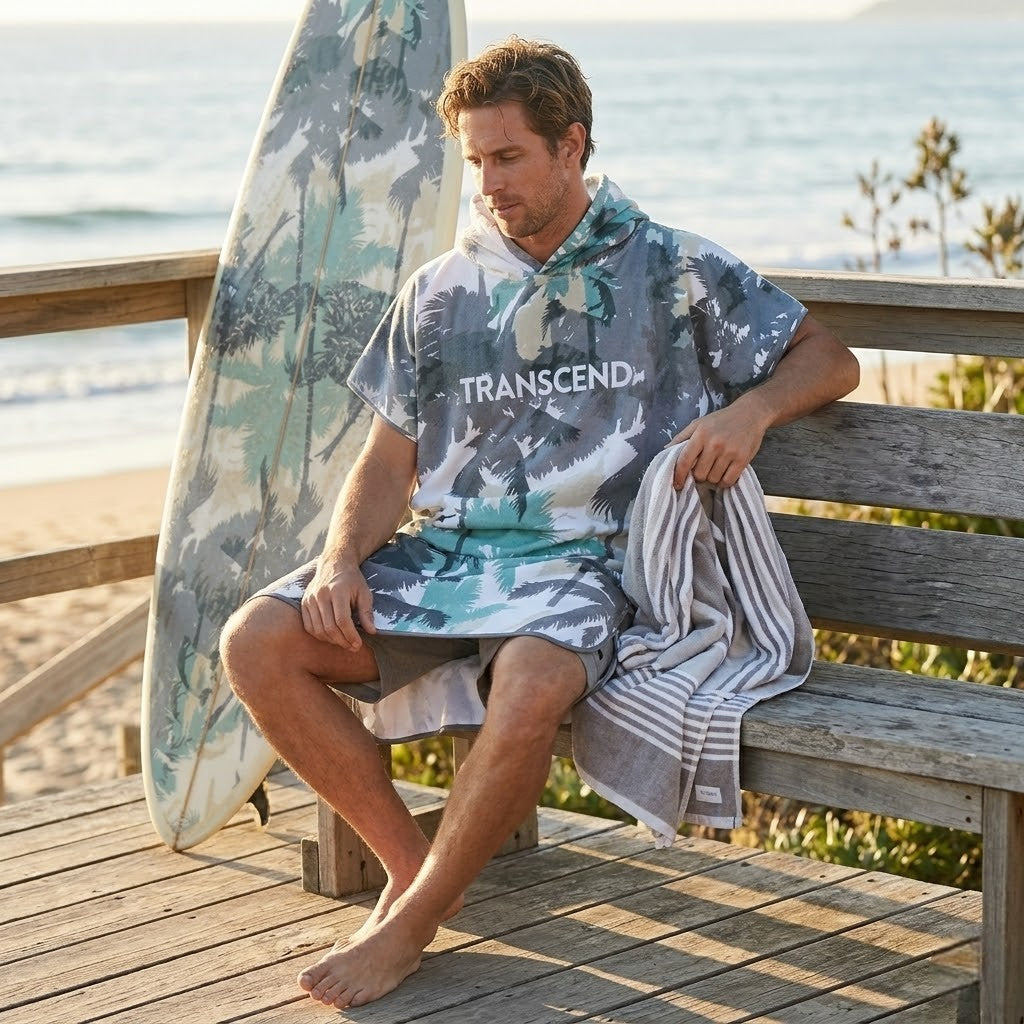 Poncho plage homme palmier