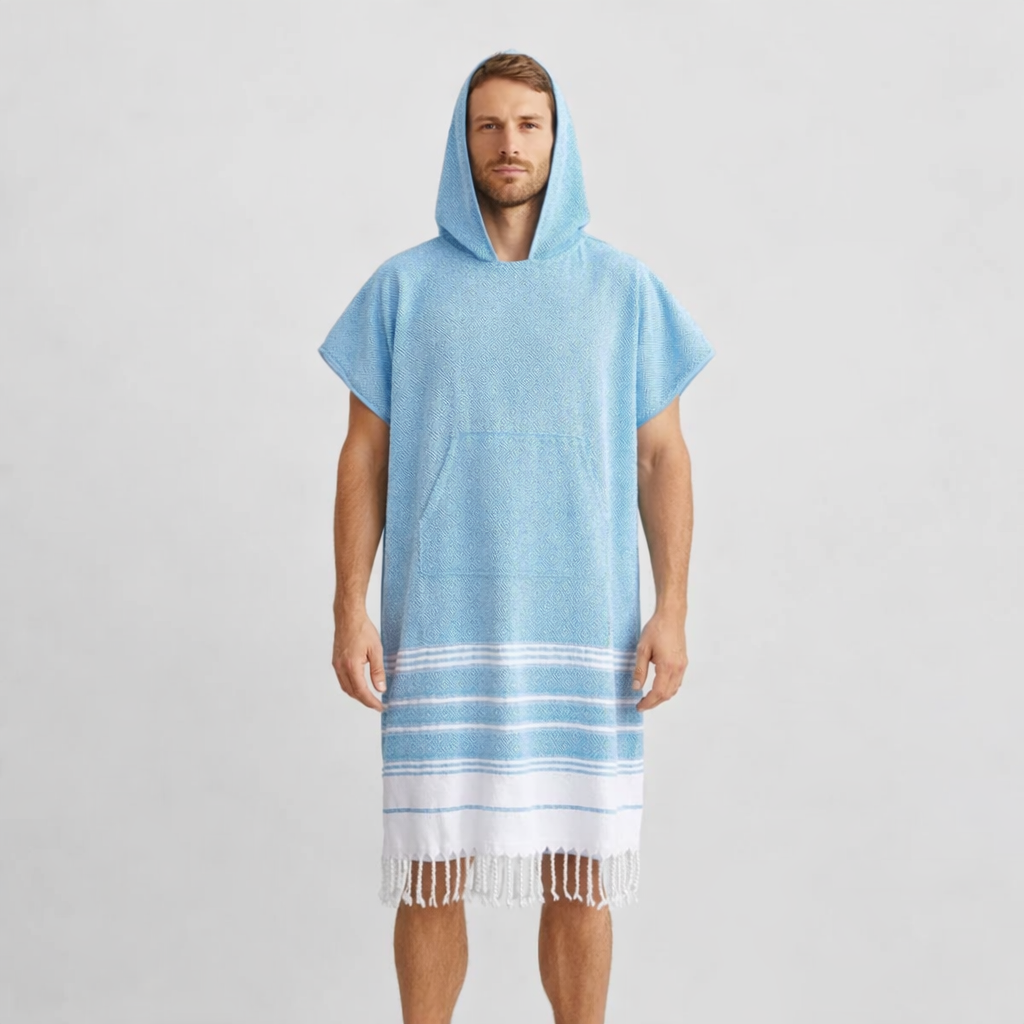 Poncho serviette homme à capuche