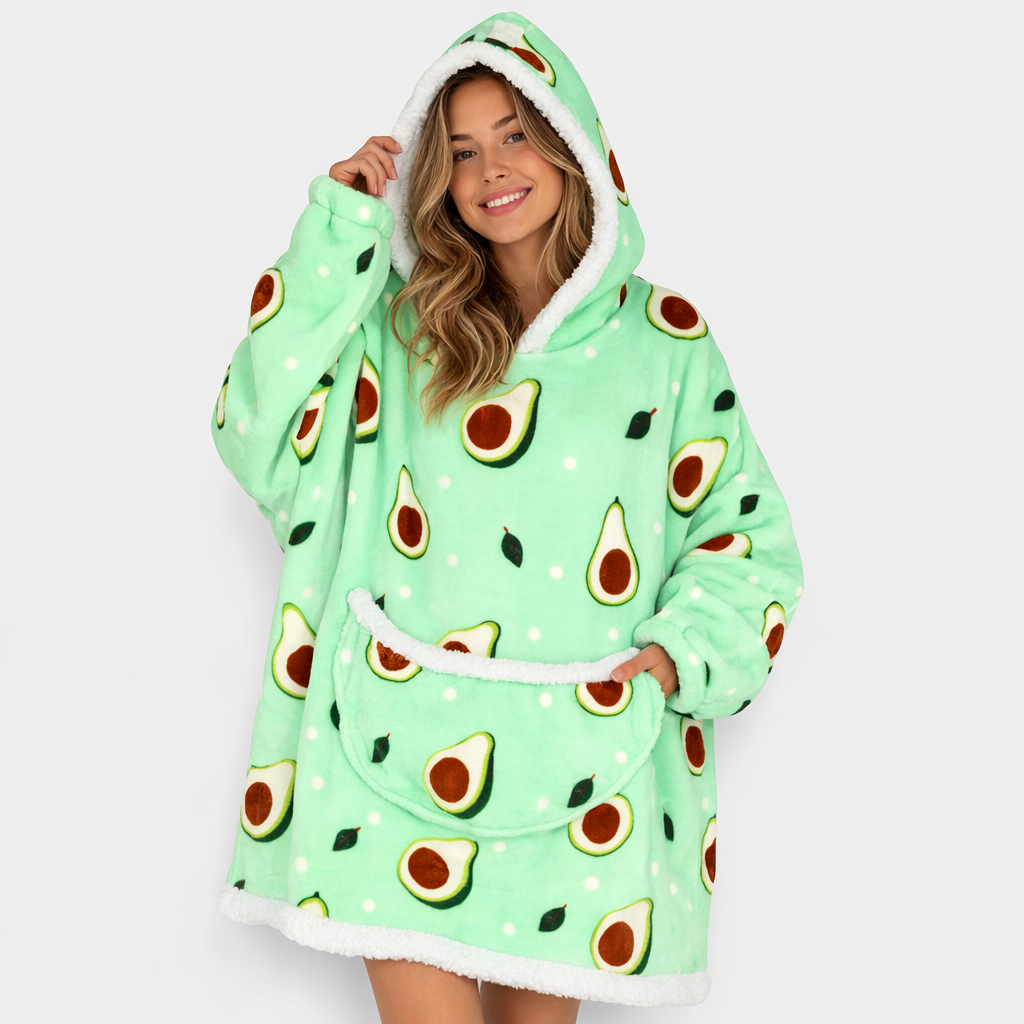 Poncho polaire femme avocat