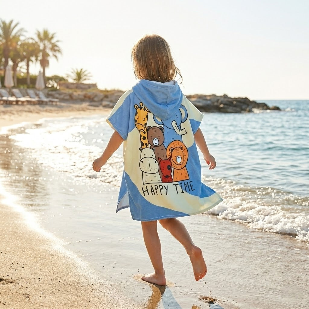 Poncho de bain enfant animaux