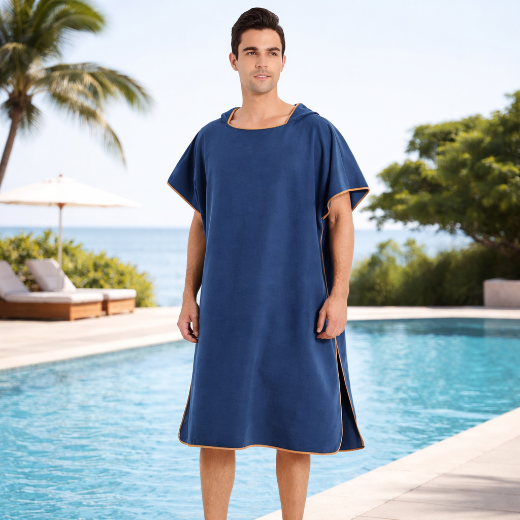 Poncho plage homme microfibre