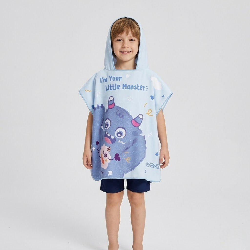 Poncho de bain enfant petit monstre