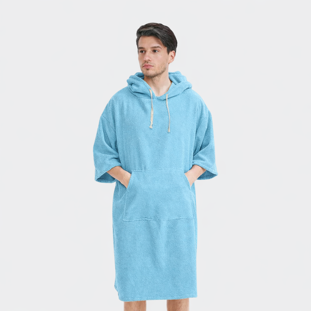 Poncho de bain homme avec poche