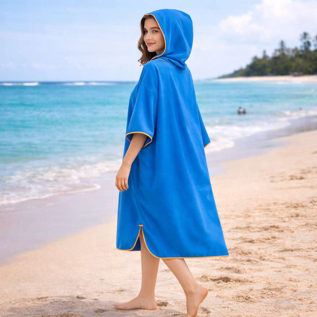 Poncho de bain femme microfibre