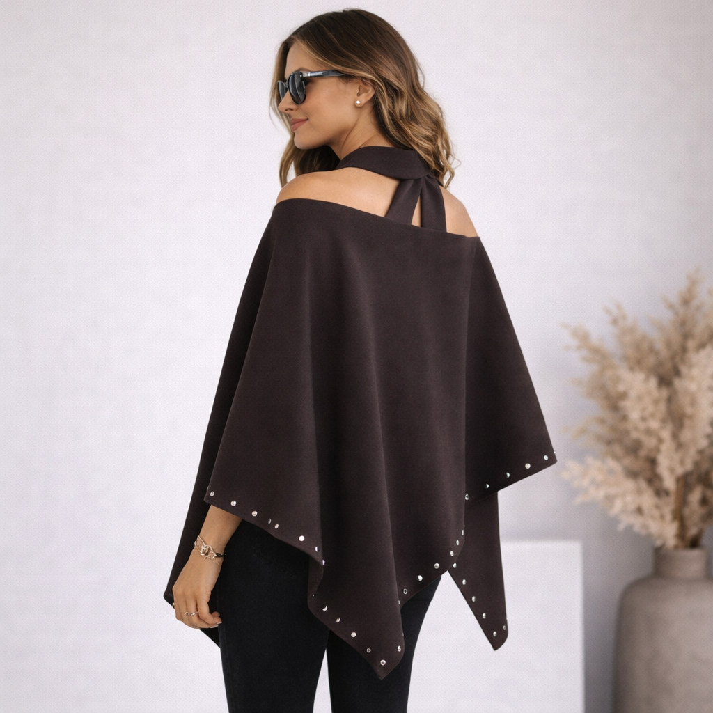 Poncho tendance femme col écharpe