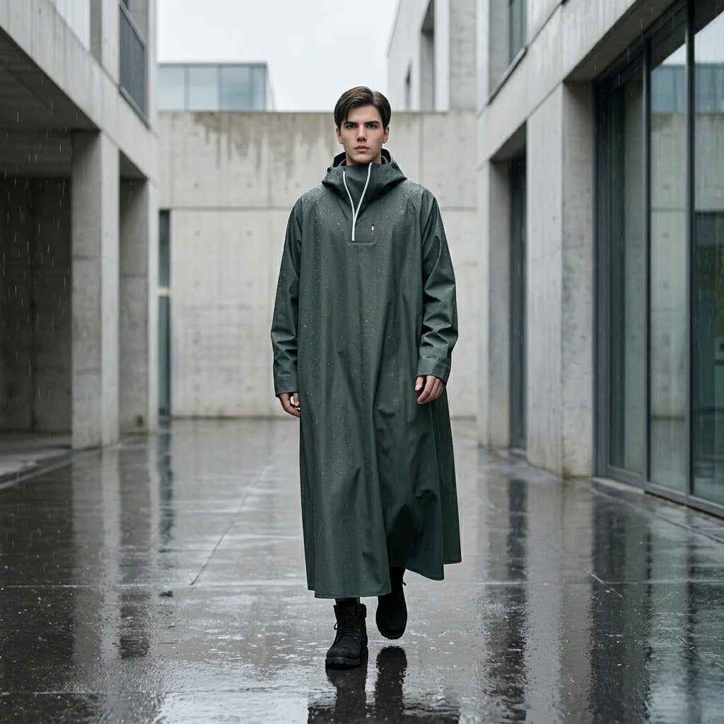 Poncho pluie homme long renforcé
