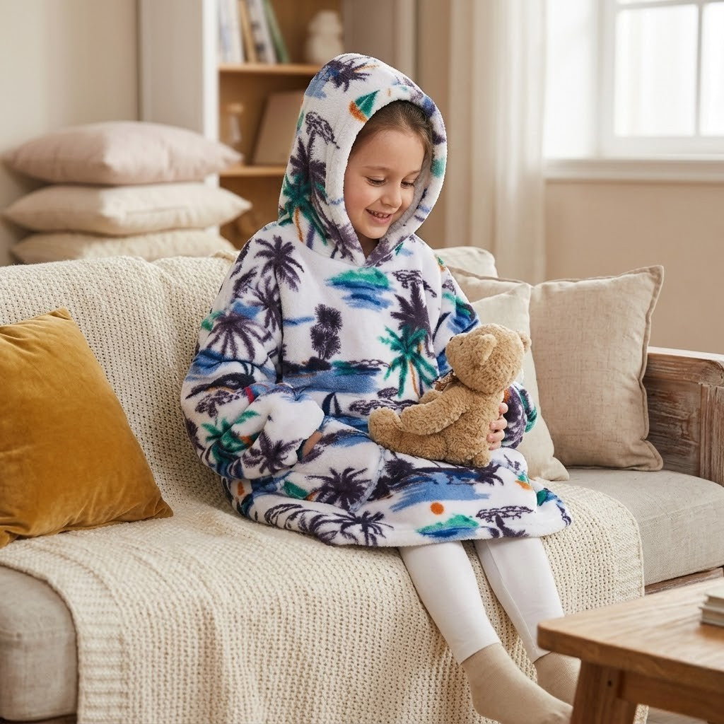 Poncho polaire enfant cocotier