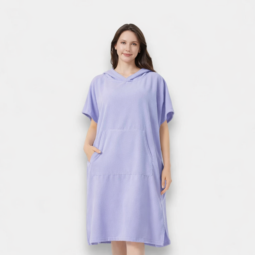 Poncho de bain femme uni