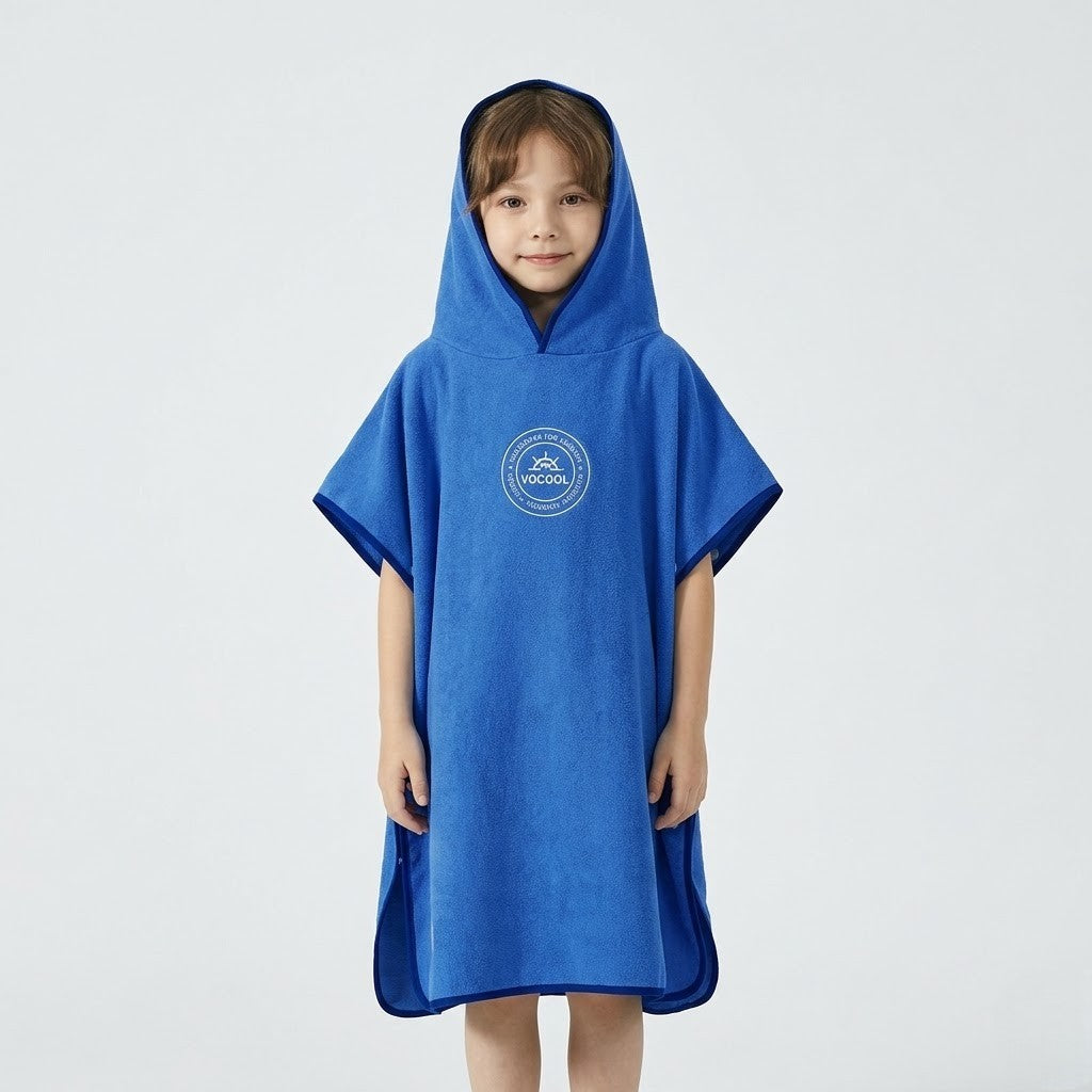 Poncho surf enfant microfibre à capuche