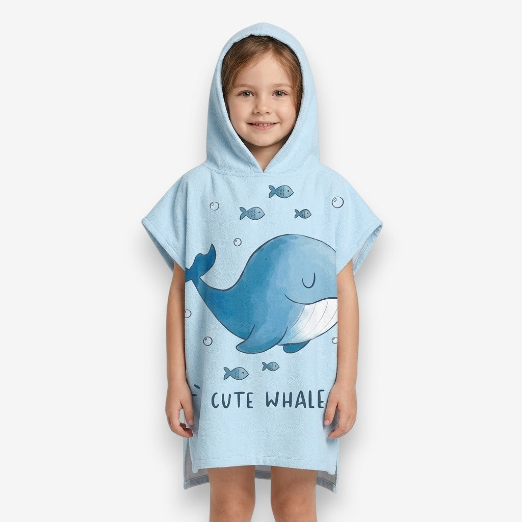 Poncho de bain enfant petite baleine
