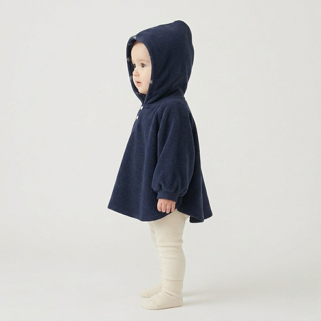 Poncho chaud bébé à capuche
