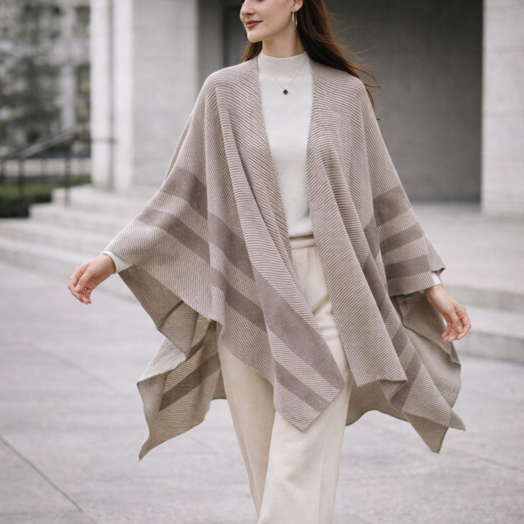 Poncho en laine femme élégant