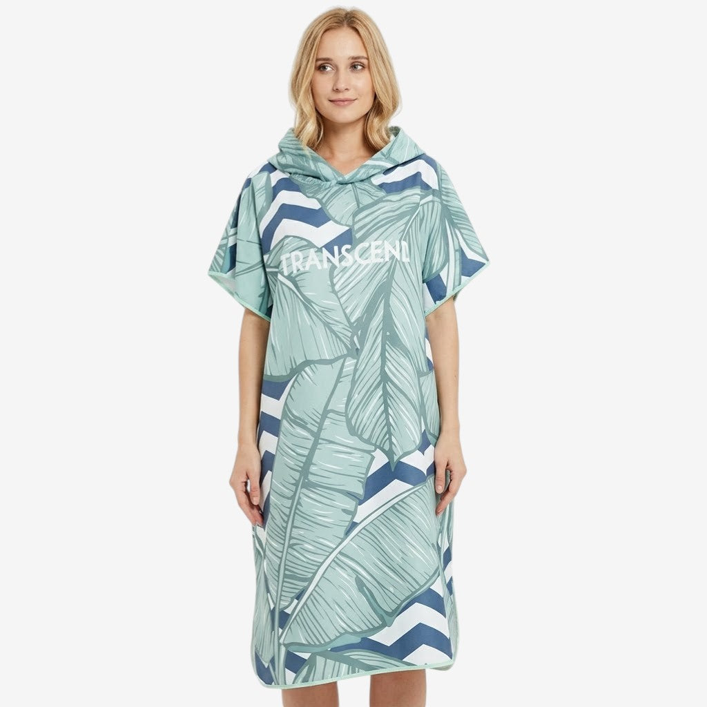 Poncho plage femme tropical