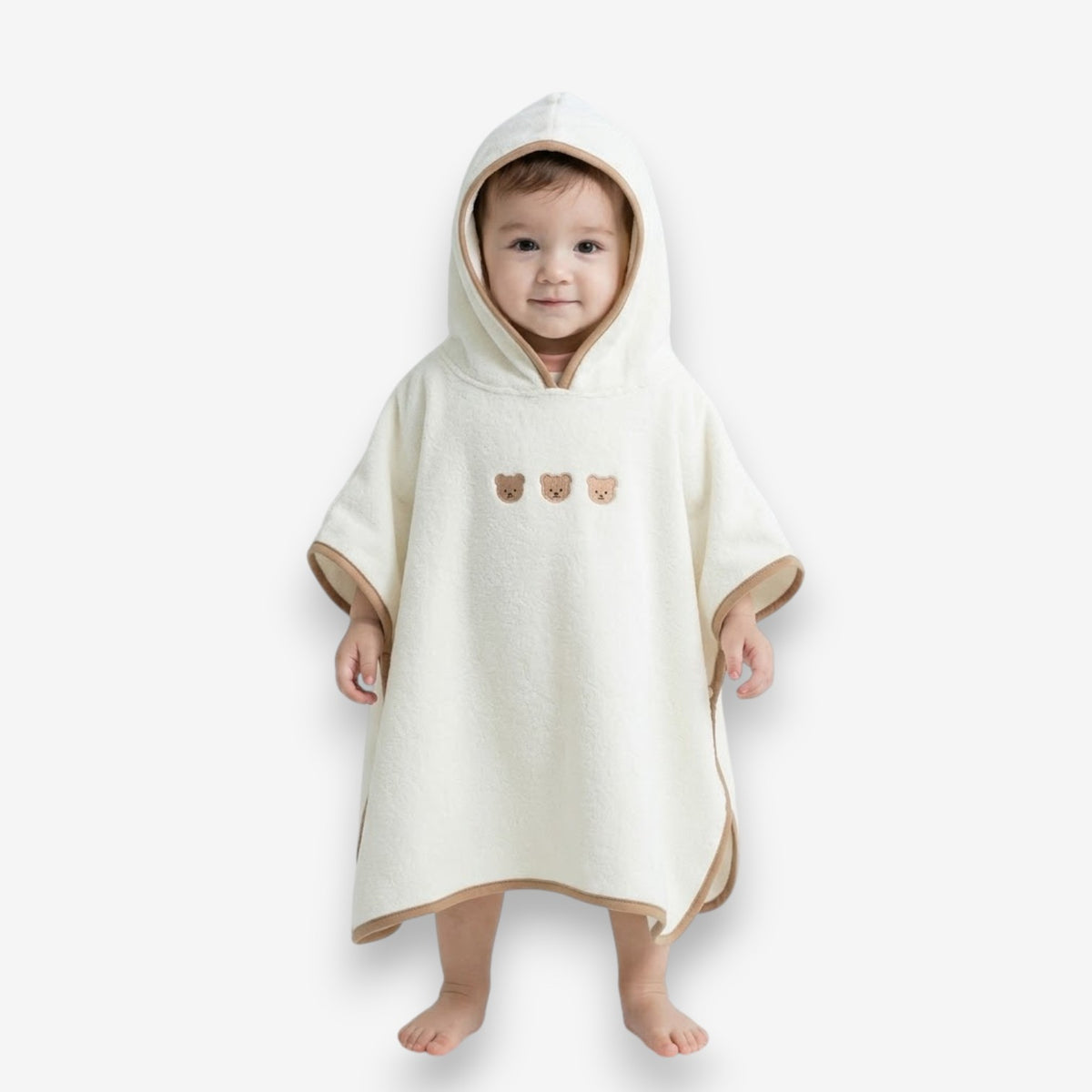Poncho plage bébé motif ourson