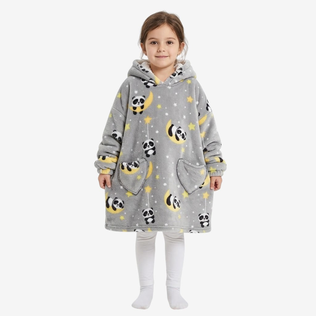 Poncho polaire enfant panda