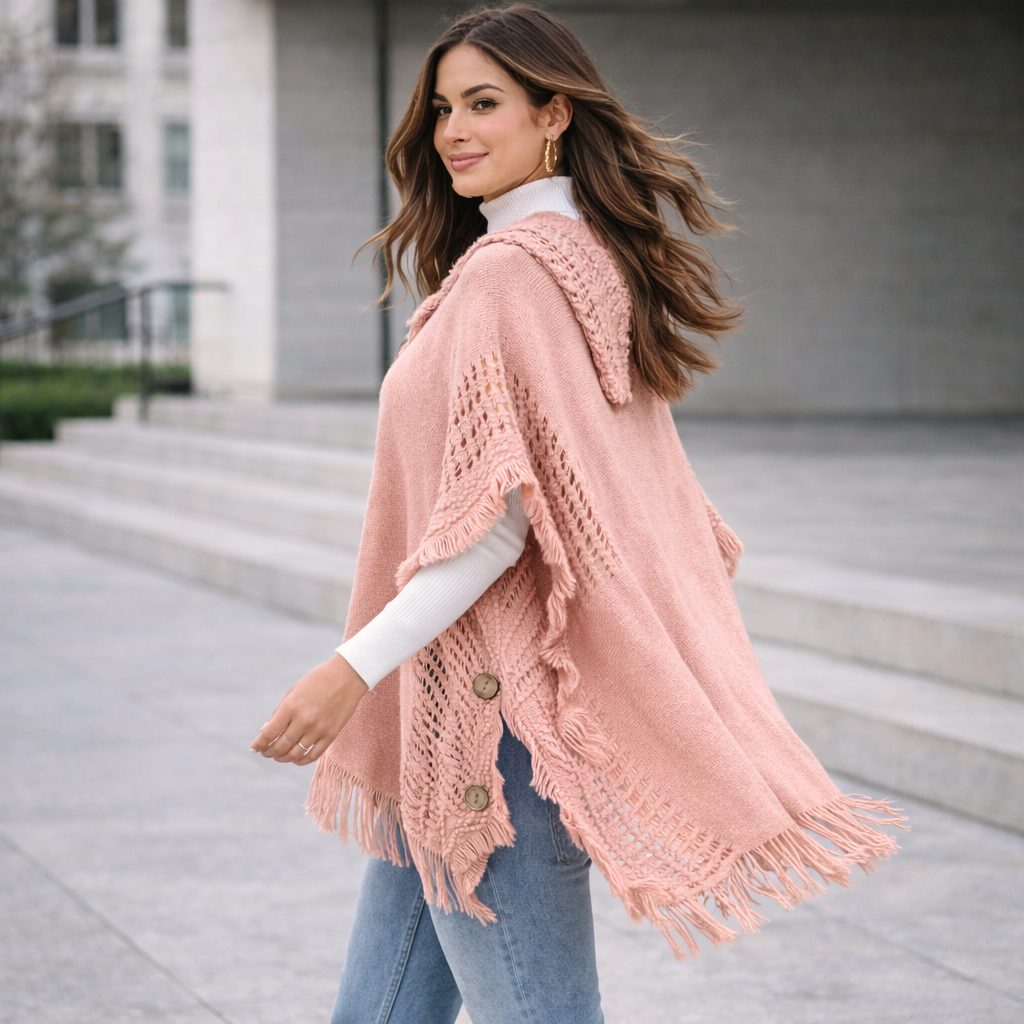 Poncho laine femme cocooning
