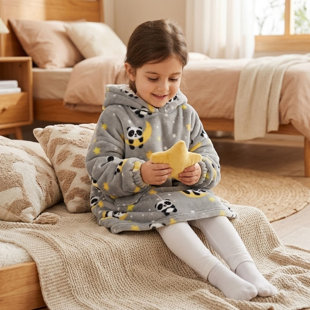 Poncho polaire enfant panda