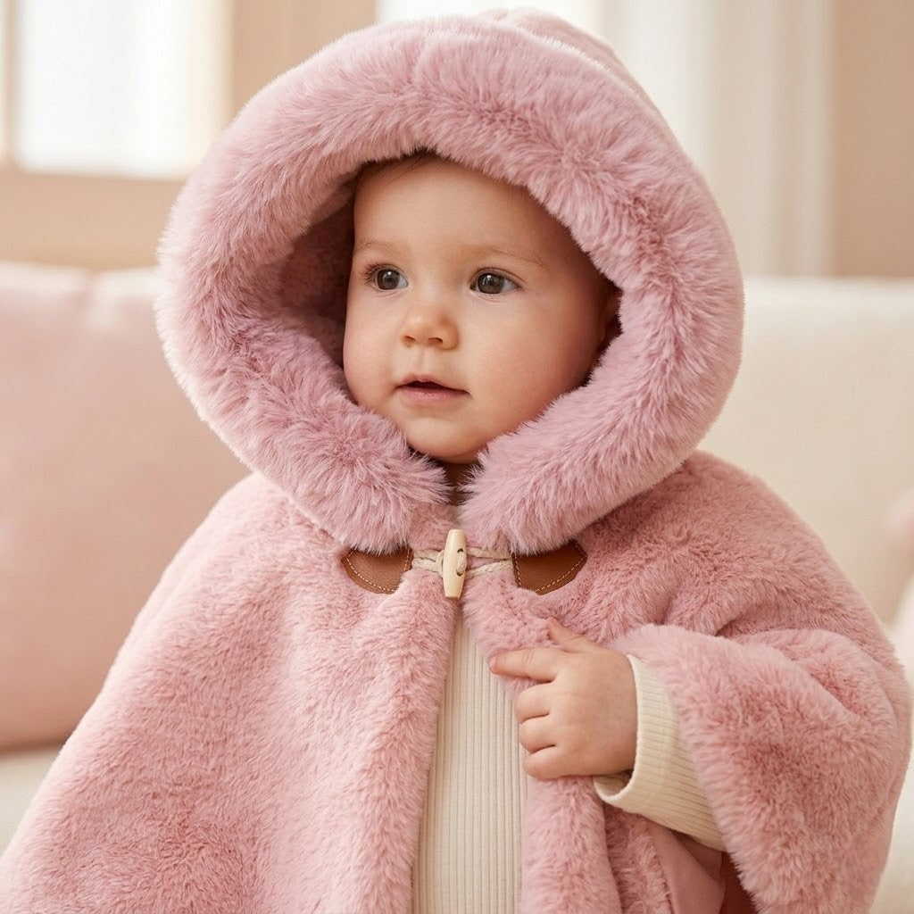 Poncho chaud bébé design raffiné