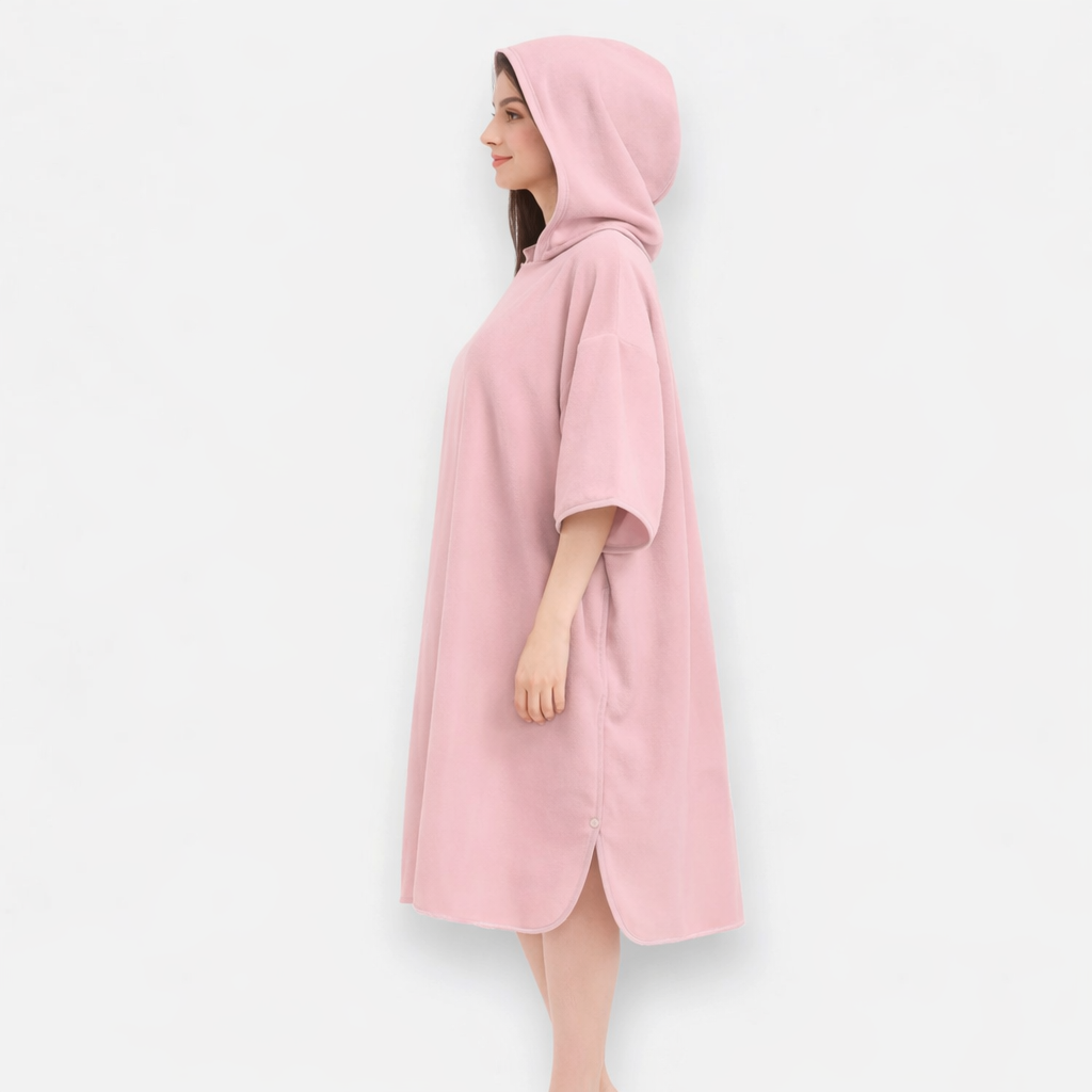 Poncho de bain femme à capuche