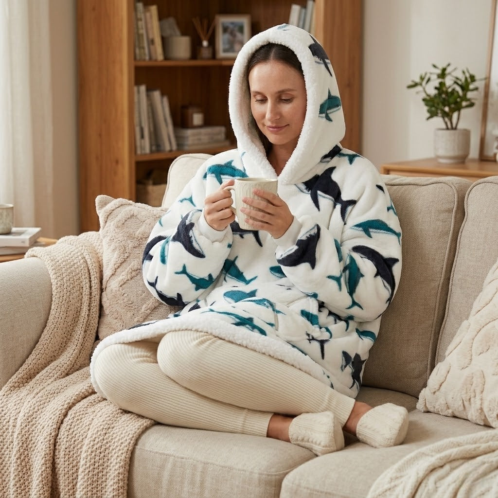 Poncho polaire femme Requin