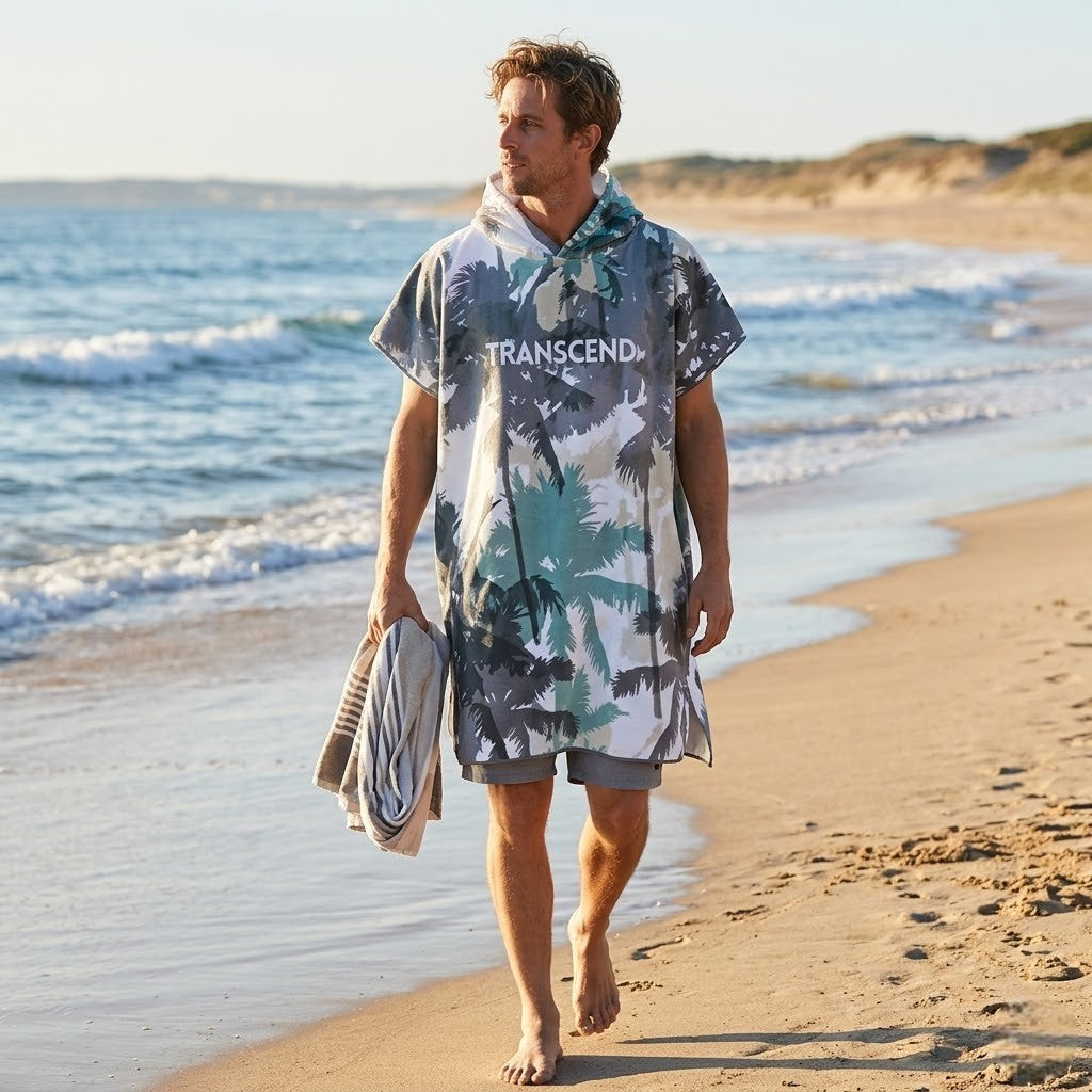 Poncho plage homme palmier
