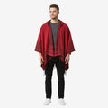 Poncho chaud homme rouge