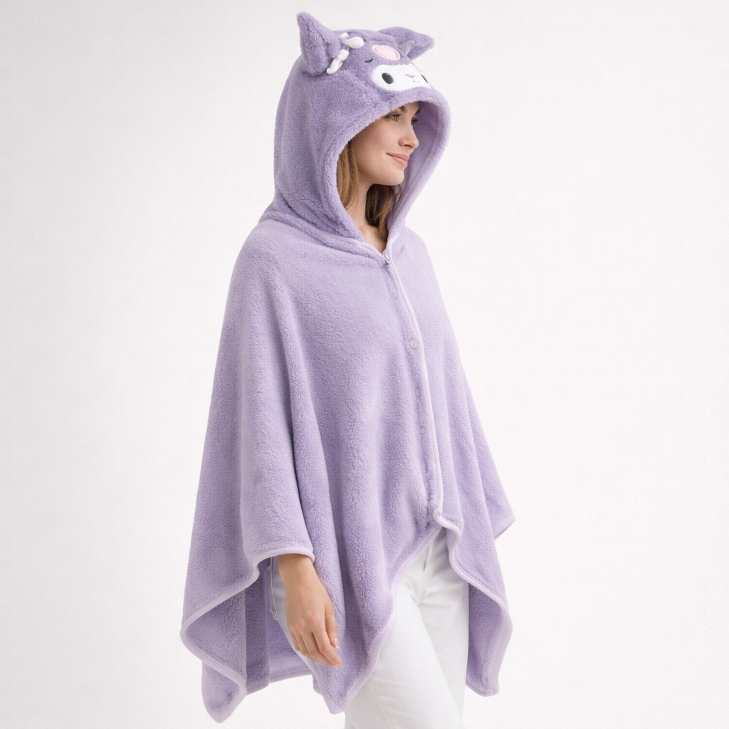 Poncho polaire femme violet