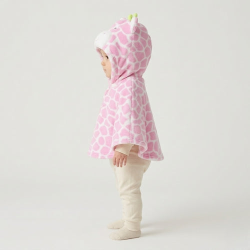 Poncho chaud bébé rose