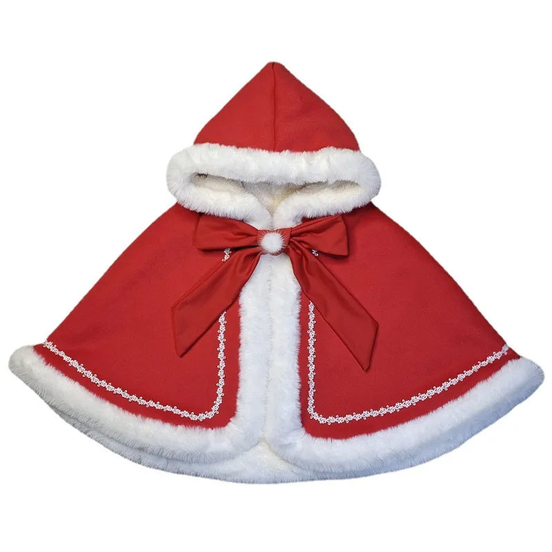 Poncho chaud bébé rouge