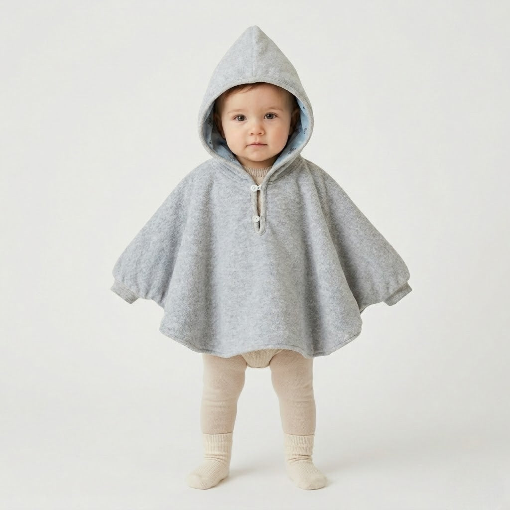 Poncho chaud bébé à capuche