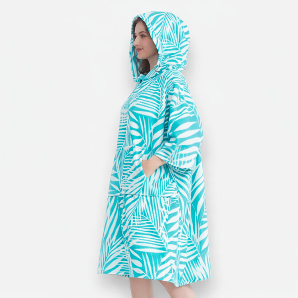 Poncho surf femme tropical