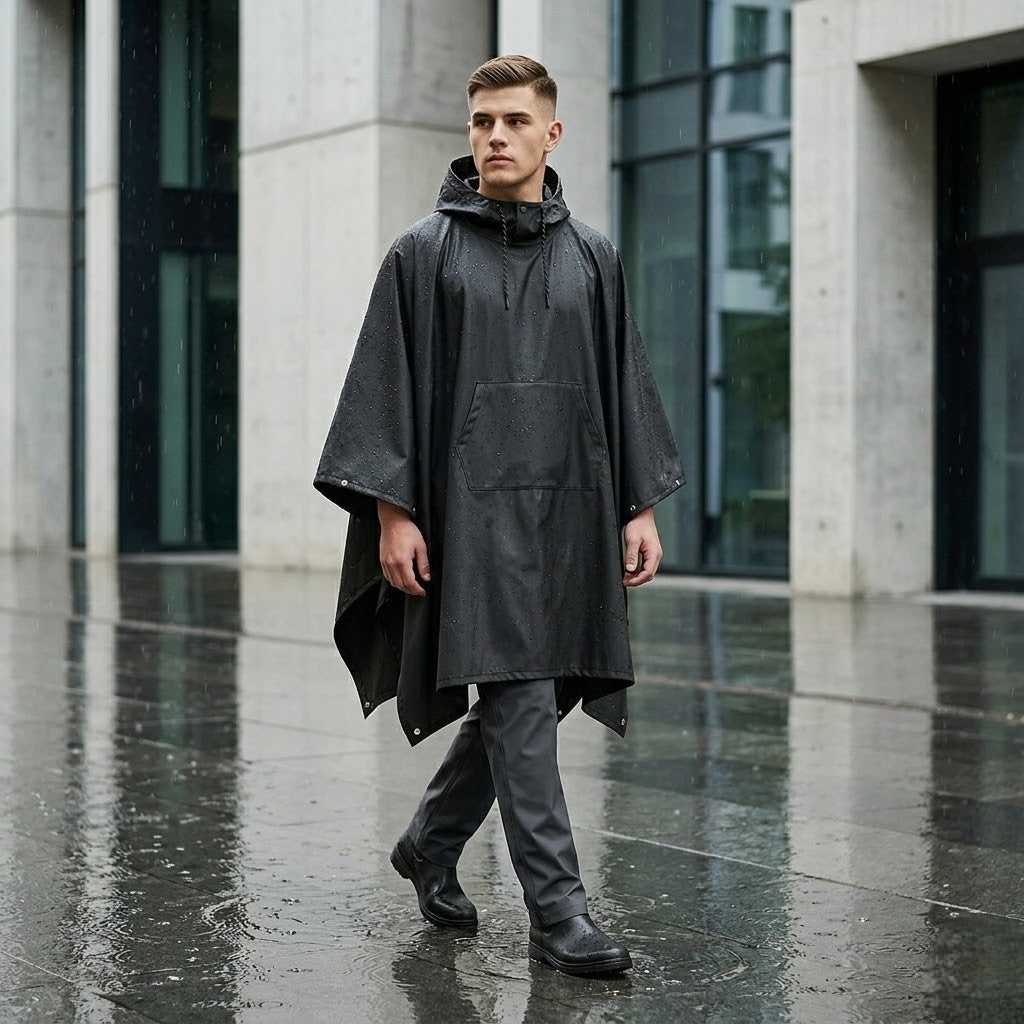 Poncho pluie homme pliable et portable