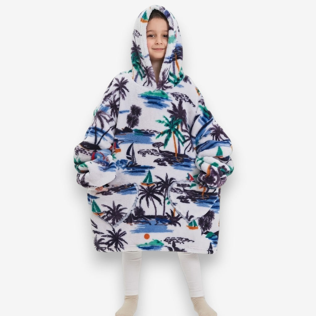 Poncho polaire enfant cocotier