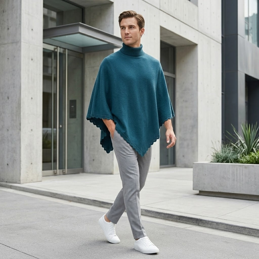 Poncho chaud homme minimaliste