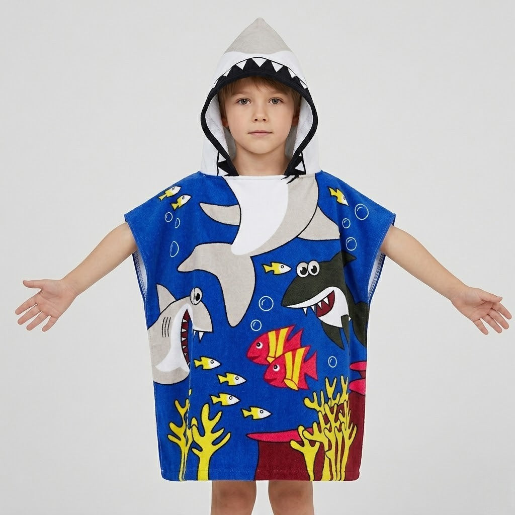 Poncho de bain enfant requin