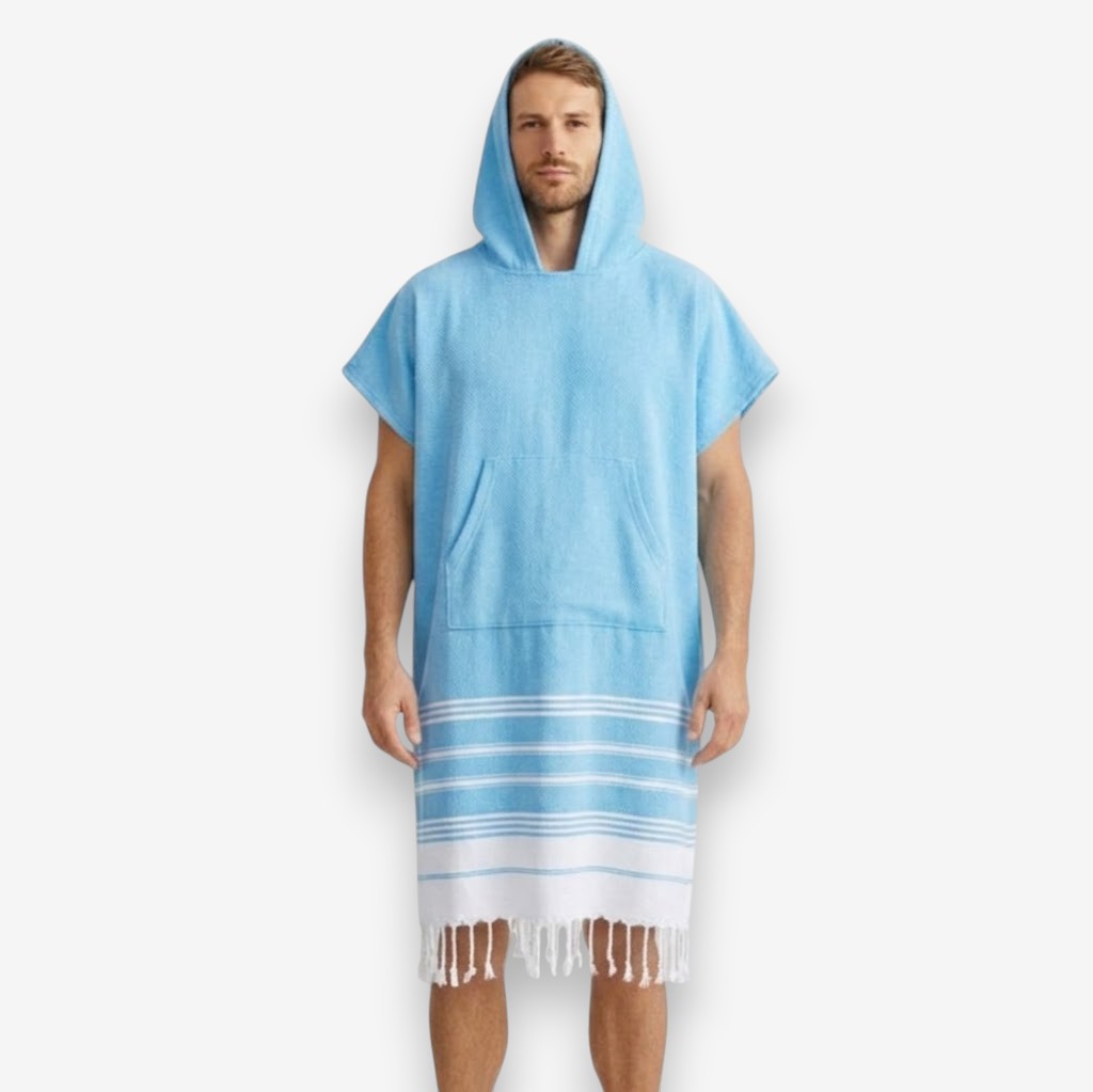 Poncho serviette homme à capuche