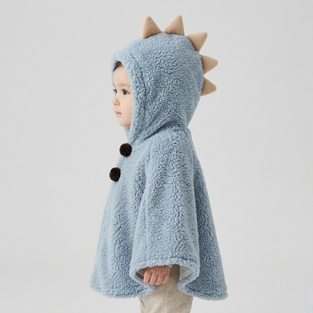 Poncho chaud bébé oreilles d’ourson
