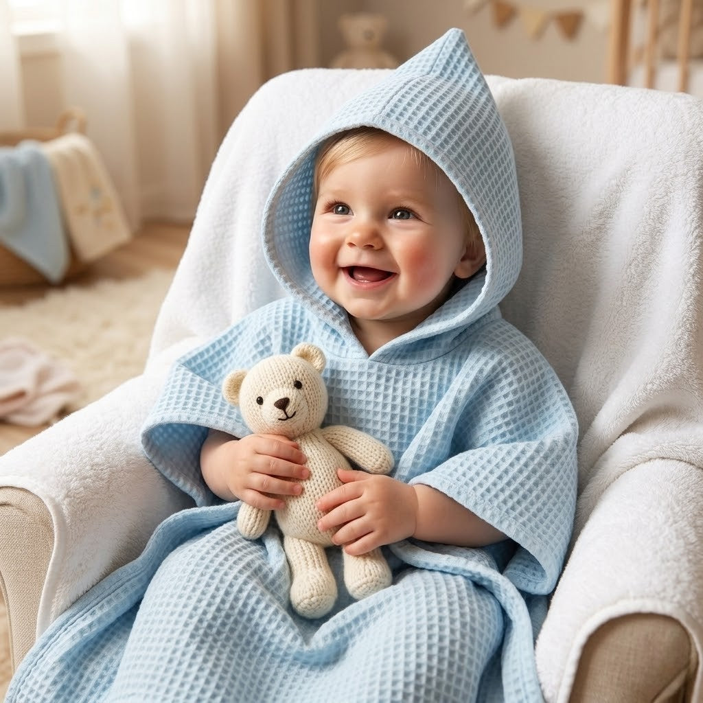 Poncho de bain bébé doux