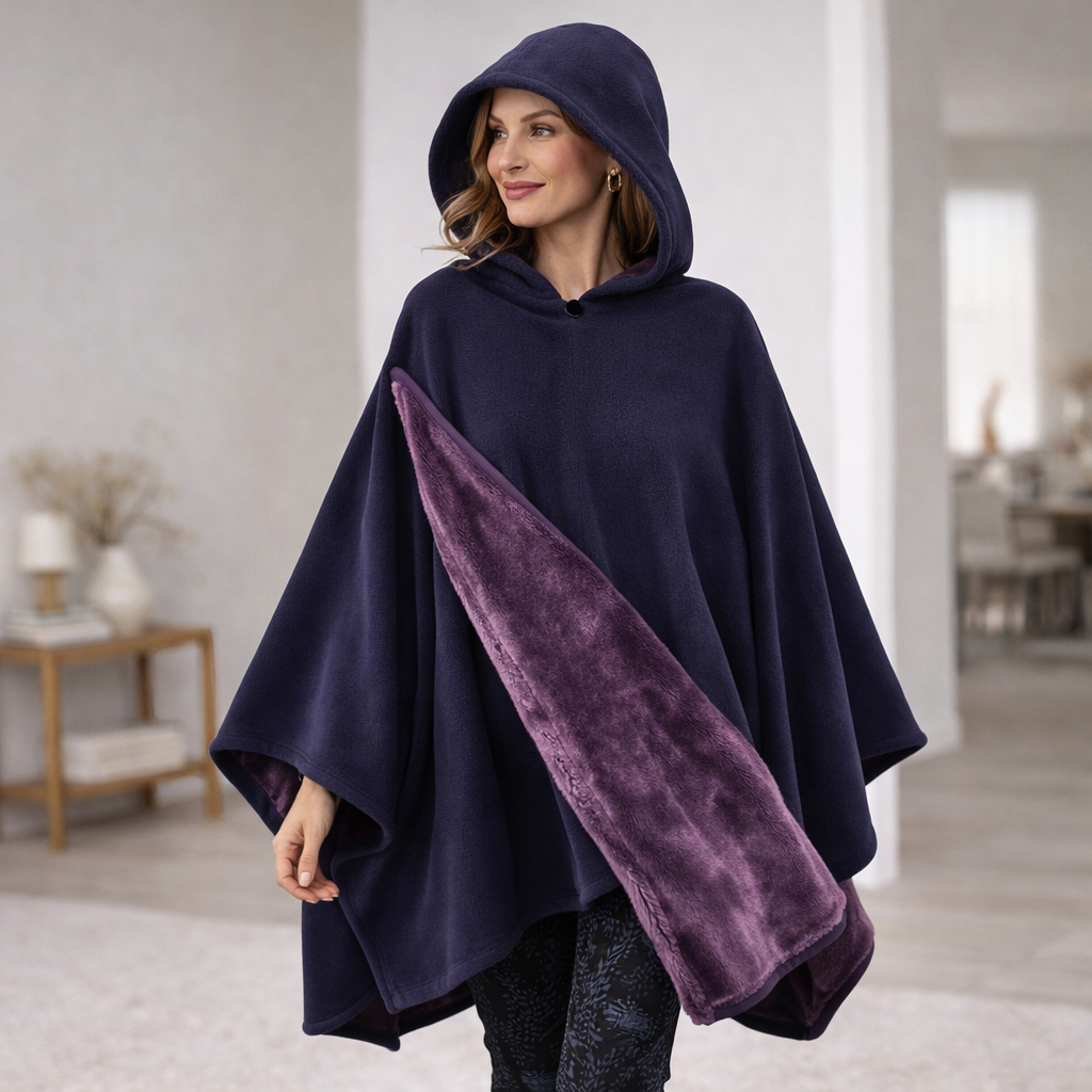 Poncho polaire femme cocooning élégant