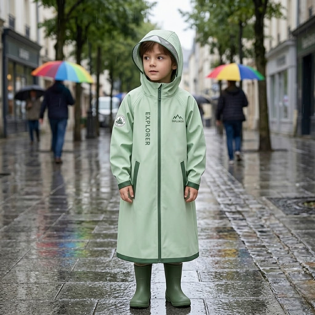 Poncho pluie enfant long