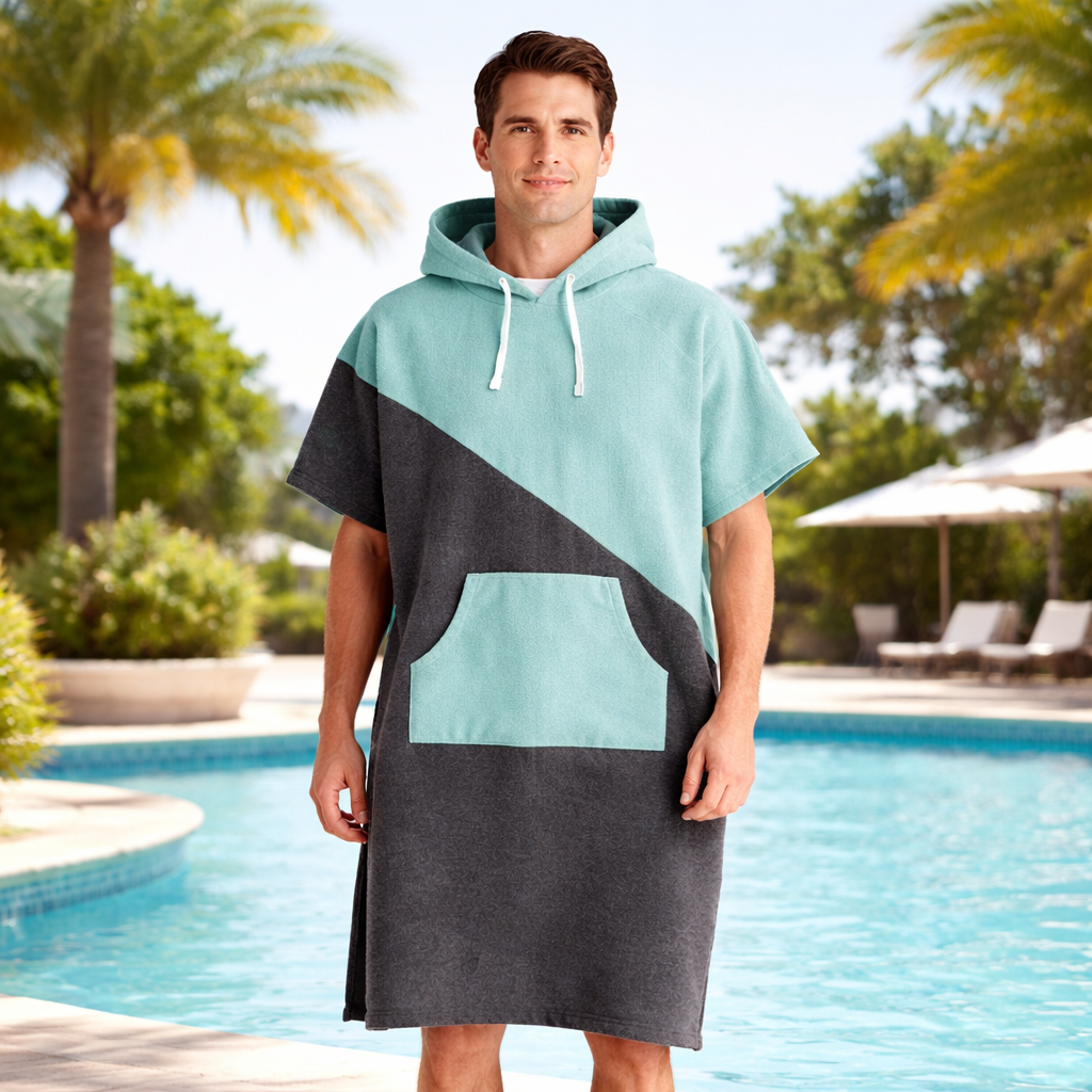 Poncho surf homme bicolore