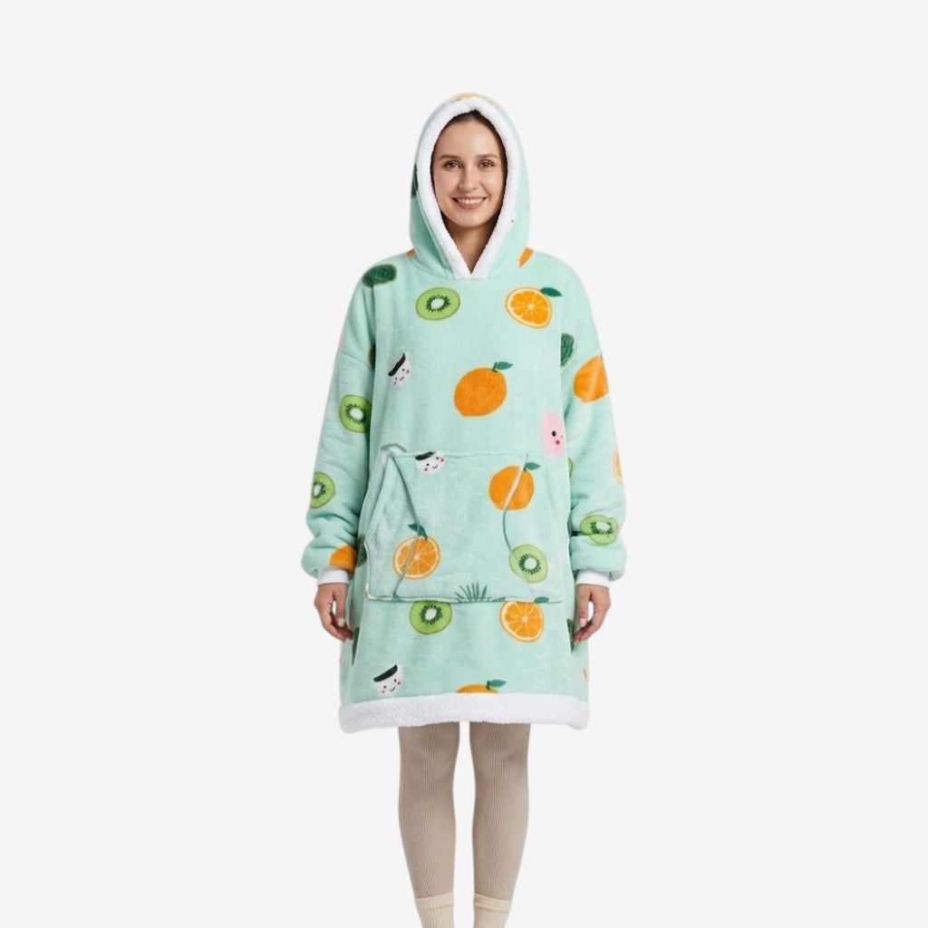 Poncho polaire femme Fruits
