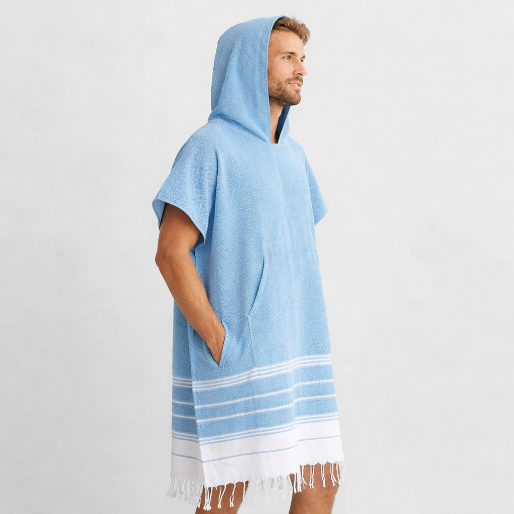 Poncho serviette homme à capuche