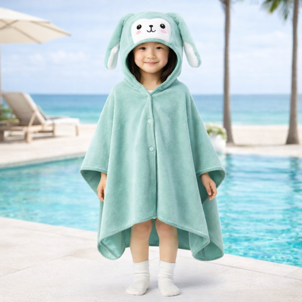 Poncho de bain enfant esprit lapin