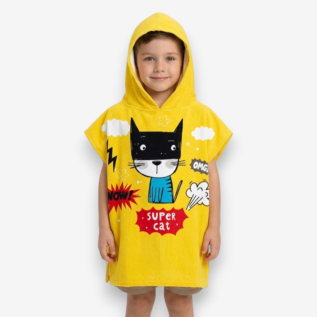 Poncho piscine enfant super cat