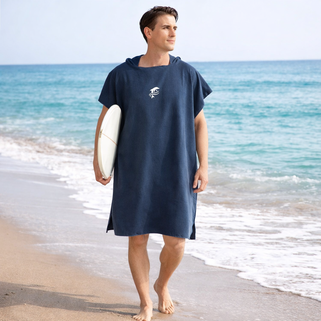 Poncho plage homme absorbant