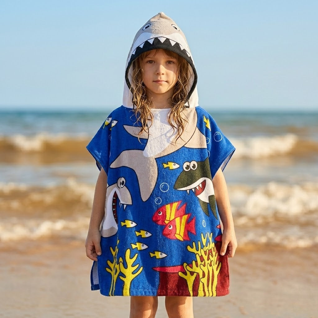 Poncho de bain enfant requin