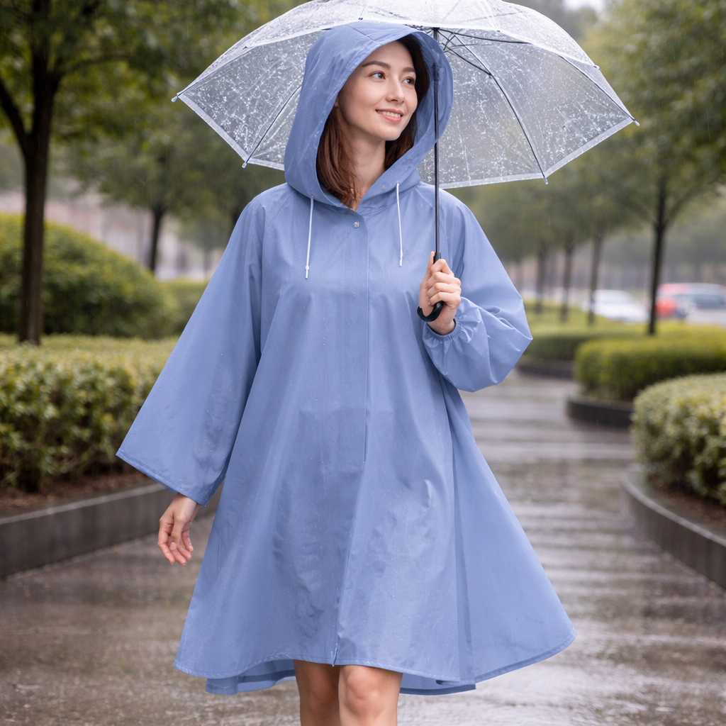 Poncho pluie femme long